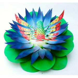 ABJ-023      ABJ-023 Huming Bird with Pond Flower 15.5 x 11″ x 15.5
